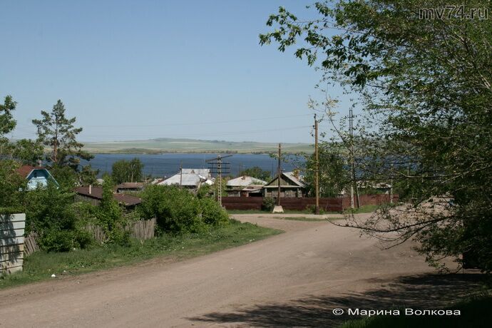 Вид на село Спасское, Челябинская область.
