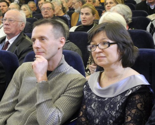 Михаил Стригин и Нина Ягодинцева в зале церемонии