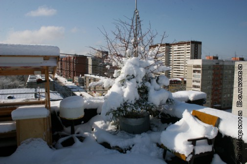 Зима и на крыше зима